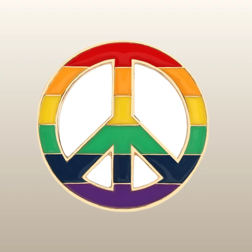 Achetez des pins LGBT - Peace & Love pour affirmer votre soutien à la communauté et afficher vos valeurs de paix et d'amour.